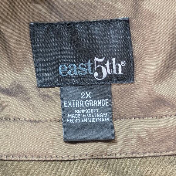 East 5th Women’s Trench Coat 2X Beige Hooded Lined Jacket Rain Windbreaker - Picture 14 of 16